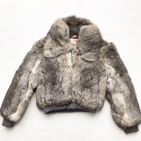 Richard Mann vintage fur bomber jacket VGUC Kids 6Y - Picture 1 of 6